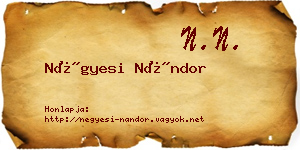 Négyesi Nándor névjegykártya
