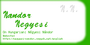 nandor negyesi business card